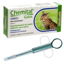Kit aplicador e vermifugo para gatos chemital 4 comp