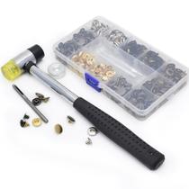 Kit Aplicador Manual de Botão de Pressão com 120 Botões de Metal e Martelo