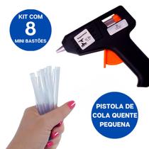 Kit Aplicadora De Cola Quente C/ 8 Mini Refis Bastão Fino 7mm - Cola Quente Kit