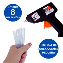 Kit Aplicadora De Cola Quente C/ 8 Mini Refis Bastão Fino 7mm