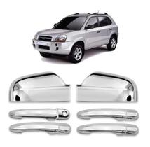 Kit Aplique Capa Cromada Maçanetas Retrovisor Tucson 2007 Kit Aplique Capa Cromada Maçanetas Retrovisor Tucson 2007
