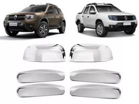 Kit Aplique Capa Cromada Retrovisor Maçanetas Oroch 2017 Kit Aplique Capa Cromada Retrovisor Maçanetas Oroch 2017