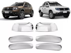 Kit Aplique Capa Cromada Retrovisor Maçanetas Oroch 2021 Kit Aplique Capa Cromada Retrovisor Maçanetas Oroch 2021