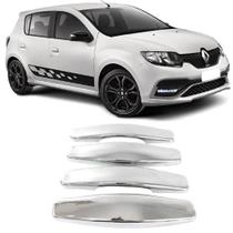 Kit Aplique Cromado Capa Maçanetas Renault Sandero 2007-2014