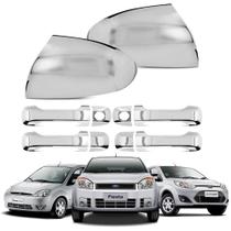 Kit Aplique Cromado Capa Maçanetas Retrovisor Fiesta 2006 Kit Aplique Cromado Capa Maçanetas Retrovisor Fiesta 2006