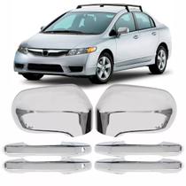 Kit Aplique Cromado Civic 2007 á 2011 Maçaneta Retrovisor Kit Aplique Cromado Civic 2007 á 2011 Maçaneta Retrovisor