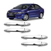 Kit Aplique Cromado de Maçaneta City 2009 2010 2011 2012 2013 2014 Com Furo Kit Aplique Cromado de Maçaneta City 2009 2010 2011 2012 2013 2014 Com Furo