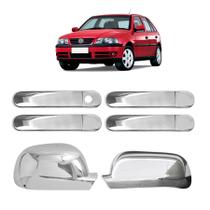 Kit Aplique Cromado Maçaneta + Par Retrovisor Golf 1999 2000 2001 2002 2003 2004 2005 2006 Kit Cromado