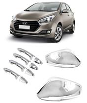 Kit Aplique Cromado Maçaneta Retrovisor Com Pisca Hyundai HB20 2013 à 2019