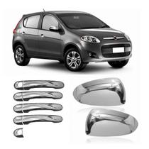 Kit Aplique Cromado Maçaneta Retrovisor Fiat Pálio Novo 2012 à 2019
