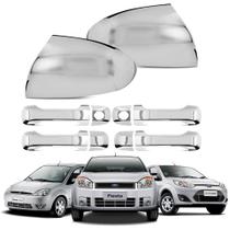 Kit Aplique Cromado Maçaneta Retrovisor Ford Fiesta 2002 à 2010