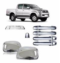 Kit Aplique Cromado Maçaneta Retrovisor Traseira Hilux 2009 Kit Aplique Cromado Maçaneta Retrovisor Traseira Hilux 2009
