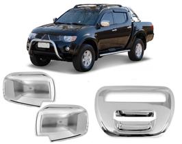 Kit Aplique Cromado Maçaneta Traseira / 2 Aplique Retrovisor L200 Triton 2012/2013 Kit Aplique Cromado Maçaneta Traseira / 2 Aplique Retrovisor L200 Triton 2012/2013