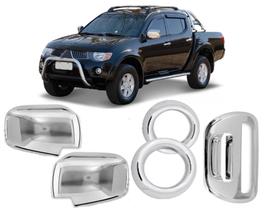 Kit Aplique Cromado Maçaneta Traseira / Par Aplique Retrovisor / Aplique Moldura Farol Auxiliar