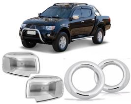 Kit Aplique Cromado Moldura Farol Auxiliar / 2 Aplique Retrovisor L200 Triton 2012/2013 Kit Aplique Cromado Moldura Farol Auxiliar / 2 Aplique Retrovisor L200 Triton 2012/2013