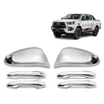 Kit Aplique Cromado Retrovisor + Maçaneta 1 Keyless Hilux Sw4