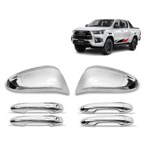 Kit Aplique Cromado Retrovisor Maçaneta 2 Keyless Hilux Sw4 Kit Aplique Cromado Retrovisor Maçaneta 2 Keyless Hilux Sw4