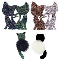 Kit Aplique Enfeite Decoração Artesanato Gatos 4 Unidades