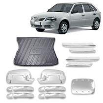 Kit Aplique Maçaneta+Par Aplique Retro+Protetor Porta Malas+Aplique Grade Dianteira Gol G4 2005-2014 Kit Aplique Maçaneta+Par Aplique Retro+Protetor Porta Malas+Aplique Grade Dianteira Gol G4 2005-2014
