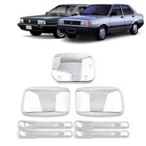 Kit Aplique Maçaneta + Par Retrovisor + Tampa Combustível Voyage/Parati/Santana 1988 a 1994 Cromado Kit Aplique Maçaneta + Par Retrovisor + Tampa Combustível Voyage/Parati/Santana 1988 a 1994 Cromado