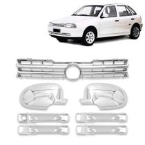Kit Aplique Maçaneta+Retro+Grade Diant. - Gol/Parati/Saveiro G2 1995 1996 1997 1998 1999 Cromado 4P Kit Aplique Maçaneta+Retro+Grade Diant. - Gol/Parati/Saveiro G2 1995 1996 1997 1998 1999 Cromado 4P