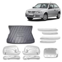 Kit Aplique Maçaneta + Retrovisores + Protetor Porta Malas + Tampa de combustível + Grade dianteira Gol G3/4 2005 a 2014 Kit Aplique Maçaneta + Retrovisores + Protetor Porta Malas + Tampa de combustível + Grade dianteira Gol G3/4 2005 a 2014
