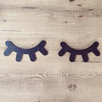 Kit Aplique Parede Par de Cílios Infantil MDF 27cm cada