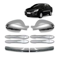 Kit Apliques Cromado Retrovisor + Maçaneta + Grade Dianteira J3 e J3 Turin 2011 a 2013 Kit Apliques Cromado Retrovisor + Maçaneta + Grade Dianteira J3 e J3 Turin 2011 a 2013