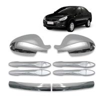 Kit Apliques Cromado Retrovisor + Maçaneta + Grade Dianteira J3 e J3 Turin 2011 a 2013