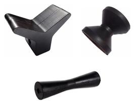 Kit Apoio Y + Rolete 80x80 + Rolete 45x170 Borracha Carretas