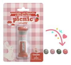 Kit Apontador Deposito+ 4 Mini Borracha Picnic - LEONORA