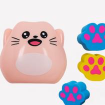 Kit Apontador e Borrachas Gatinho Divertido, Prático e Criativo, Design Divertido, Fofo e Funcional