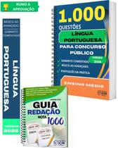 Kit Apostila 1000 Questões Comentadas Língua Portuguesa Ensino Médio e Guia de Redação Completa e Atualizada