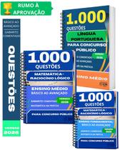 Kit Apostila 3000 Questões Língua Portuguesa E Matemática 2026 Completo Atualizado Concurso Público