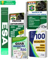 Kit Apostila Esa Completo Teoria e Provas Anteriores 2022 a 2025 e Guia de Redação 100 Redações para Concursos Públicos