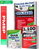 Kit Apostila PMSP Teoria 2026 e 1100 Questões Comentadas e Guia de Redação Completo Atualizado
