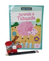Kit Aprenda Tabuada + Lápis Borracha Apontador Faber Castell