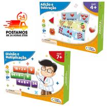 Kit Aprendendo Matemática Adição Subtração Divisão e Multiplicação Pais e Filhos