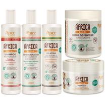 Kit Apse África Baobá 5 Itens Tratamento Capilar Linha Completa Cabelo Vegano Limpeza Finalização