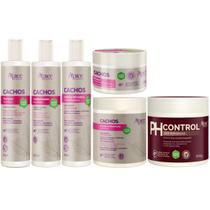 Kit Apse Cachos 5 Itens + Mascara PH Control Tratamento Capilar Completo Cabelo Vegano Grande