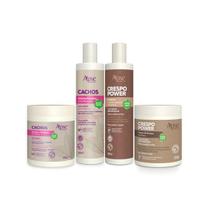 Kit Apse Cachos e Crespo Power Gelatina Cachos 300ml, Ativador Cachos 500g, Gelatina, Creme de Pentear 500g