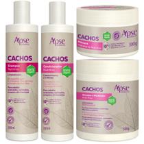 Kit Apse Cachos Shampoo + Condicionador + Mascara + Ativador Cachos Profissional Completo
