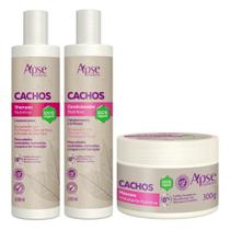 Kit Apse Cachos Shampoo + Condicionador + Mascara Hidratante Capilar 300ml