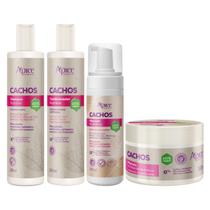 Kit Apse Cachos Shampoo + Condicionador + Mousse + Mascara Tratamento Capilar Cacheado Vegano