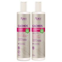 Kit Apse Cachos Shampoo e Condicionador Nutritivo Limpeza Suave Hidratação Capilar 300ml