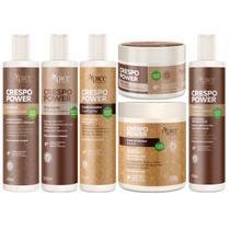 Kit Apse Crespo Power 6 Produtos Completo Tratamento Profissional Vegano Cabelo Com Co Wash