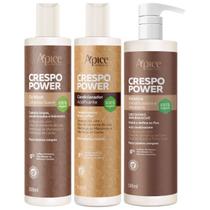 Kit Apse Crespo Power Co Wash + Condicionador + Gelatina Umidificadora Ativadora Grande Vegano
