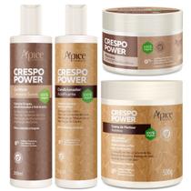 Kit Apse Crespo Power Co Wash + Condicionador + Mascara + Creme De Pentear Nutritivo Cabelo Vegano