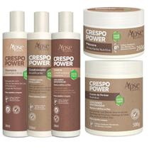 Kit Apse Crespo Power Linha Completo 5 Produtos Tratamento Cabelo Vegano Profissional