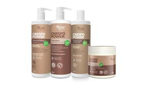 Kit apse crespo power shampoo cond. creme de pentear máscara